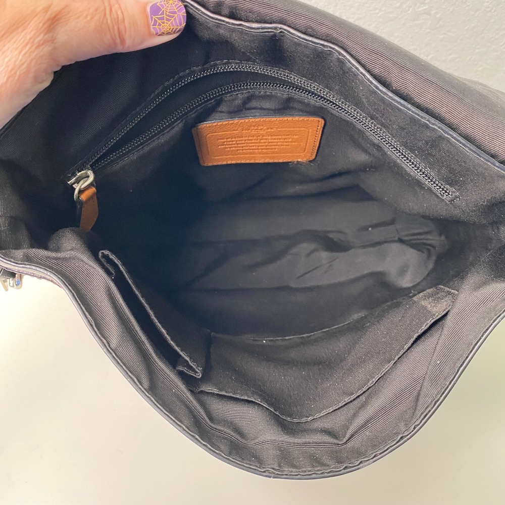 COACH Sullivan Small Messenger‎ Crossbody Purse Black Calf Leather Unisex F72108 - Picture 8 of 16
